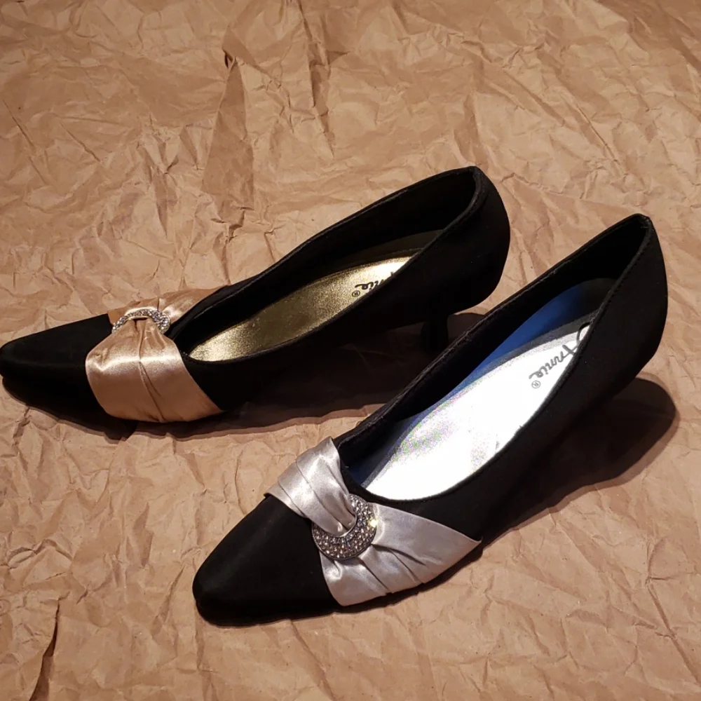 Annie Satin Kitten Heel Pumps